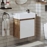 Roomart Ayaksız Tek Kapaklı Lavabolu Atlantik-beyaz 50 Cm Banyo Dolabı Çok Renkli