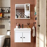 Roomart Ayda Ayaksız 2 Kapaklı Lavabolu Mat Beyaz 60 Cm Banyo Dolabı+aynalı Üst Dolabı