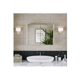 Roomart Banos Banyo Ad7 Kulpsuz 2 Kapakli Mat Beyaz Mdf 80 Cm Aynali Banyo Ust Dolabi