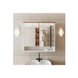 Roomart Banos Banyo Kulpsuz 2 Kapakli Mat Beyaz Mdf 82 Cm Aynali Banyo Ust Dolabi