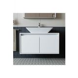 Roomart Banos Banyo Ld7 Ayaksiz 2 Kapakli Lavabolu Mat Beyaz Mdf 85 Cm Banyo Dolabi