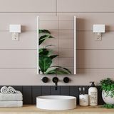 Roomart Banos Mat Beyaz Aynalı Banyo Dolabı 50 cm Sunta Malzemeden Kulpsuz Modern Tasarım