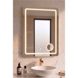 ROOMART Banyo Ayna Üst Dolabı, Gün Işığı Kumlamalı Dokunmatik Ledli Ayna, 60x80 cm