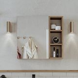 Roomart Banyo Dolabı Kulpsuz Tek Kapaklı Atlantik Çam Mdf 65 Cm Aynalı Banyo Üst Dolabı