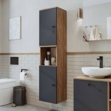 Roomart Banyo Dolabı Mat Mdf 150 X 35 Cm Banyo Boy Dolabı Atlantik Çam Antrasit