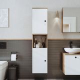 Roomart Banyo Dolabı Mat Mdf 150 X 35 Cm Banyo Boy Dolabı Atlantik Çam - Beyaz