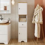 Roomart Banyo Dolabı Mdf 155 X 35 Cm Çekmeceli Banyo Boy Dolabı Mat Beyaz