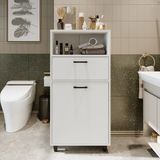 Roomart Çamaşır Sepetli Banyo Dolabı, Çok Amaçlı Çekmeceli Dolap 60 Cm Beyaz