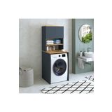 ROOMART Cd10 Çamaşır-kurutma Makinesi Dolabı 3 Raflı 2 Kapaklı Banyo Dolabı Mat Antrasit-ahşap 1713