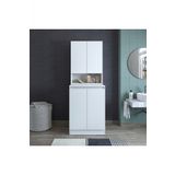 Roomart Cd2 Cok Amacli Banyo Ust Dolapli Camasir Makinesi Dolabi Takimi - Mat Beyaz