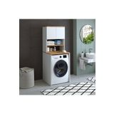 ROOMART Cd9 Çamaşır-kurutma Makinesi Dolabı 3 Raflı 2 Kapaklı Banyo Dolabı Mat Beyaz-ahşap 1712