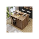 ROOMART Cortado Bar Masası Dolaplı, Kapaklı Mutfak Masası, Yemek Masası , Mutfak Adası