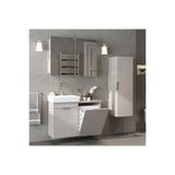ROOMART Dubai Mdflam Sepetli Banyo Dolabı Seti, Lavabolu Alt Dolap + Aynalı Banyo Üst Dolabı + Boy Dolabı