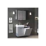 ROOMART Dubai Sepetli Mdflam Banyo Dolabı, Lavabolu Banyo Alt Dolabı + Aynalı Banyo Üst Dolabı Takımı