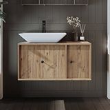 Roomart Gusto Ayaksız Lavabolu Mdf 90 Cm Çekmeceli Banyo Dolabı Atlantik Çam