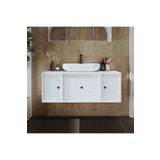 ROOMART Gusto Ayaksız Oval Lavabolu Mdf 120 Cm Çekmeceli Banyo Dolabı