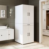 Roomart Kapaklı Banyo Dolabı 70X185 cm Mat Beyaz Çamaşır ve Kurutma Makinesi İçin Fonksiyonel Tasarım