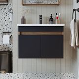 Roomart '' Lavabolu '' Atlantik - Antrasit Mat Mdf 65 Cm Banyo Dolabı Çok Renkli