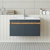 Roomart Lavabolu Atlantik - Antrasit Mat Mdf 85 cm Banyo Dolabı