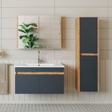Roomart Lavabolu Atlantik - Antrasit Mdf 85 Cm Banyo Dolabı Takım Atlantik - Antrasit
