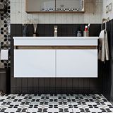 Roomart '' Lavabolu '' Atlantik-beyaz Mat Mdf 85 Cm Banyo Alt Dolabı Çok Renkli