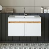 Roomart '' Lavabolu '' Atlantik-beyaz Mdf 85cm Banyo Alt Dolabı Atlantik Çam - Beyaz