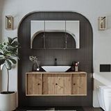 ROOMART Lavabolu Mat Mdf 120 Cm Çekmeceli Banyo Dolabı + Aynalı Üst Dolabı
