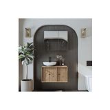 Roomart Lavabolu Mat Mdf 75 cm Çekmeceli Banyo Dolabı + Aynalı Üst Dolabı