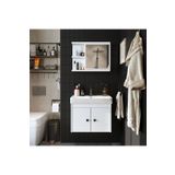 ROOMART Lavabolu Mat Suntalam 60 Cm Banyo Dolabı + Aynalı Üst Dolabı