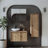 Roomart Lavabolu Mdf 75 cm Çekmeceli Gusto Banyo Dolabı + Aynalı Üst Dolabı + Boy Dolabı - Atlantik Çam