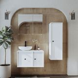 Roomart Lavabolu Mdf 75 cm Çekmeceli Gusto Banyo Dolabı + Aynalı Üst Dolabı + Boy Dolabı - Beyaz