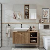 Roomart Lavabolu Mdf 95 Cm Lotus Çekmeceli Banyo Dolabı + Aynalı Üst Dolabı Atlantik Çam