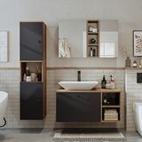 Roomart Lavabolu Mdf 95 Cm Lotus Cekmeceli Banyo Dolabi + Aynali Ust Dolabi + Banyo Boy Dolabi