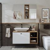 Roomart Lavabolu Mdf 95 Cm Lotus Cekmeceli Banyo Dolabi + Aynali Ust Dolabi