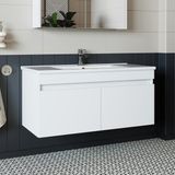 Roomart LD3 Ayaksız 2 Kapaklı Lavabolu Beyaz 100 cm Mdf Banyo Dolabı