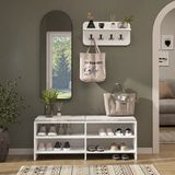 Roomart Lena Vestiyer Takımı Askılıklı, Modüler, Aynalı Portmanto Takımı - Beyaz