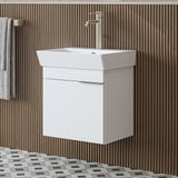 Roomart Likya Ayaksız Tek Kapaklı Lavabolu 49 Cm Banyo Dolabı Alt, Mini Lavabolu Alt Banyo Dolabı Beyaz