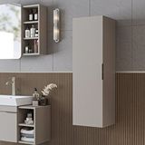 Roomart Likya Banyo Dolabı Mat Mdflam 114 Cm Banyo Boy Dolabı Kumtaşi Beyaz