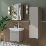 Roomart Likya Kapaklı Lavabolu 50 cm Banyo Alt Dolabı + Üst Dolabı + Banyo Boy Dolabı - Kum Taşı