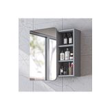 ROOMART Likya Kulpsuz Tek Kapaklı Açık Raflı Aynalı Mdflam 70 Cm Aynalı Banyo Üst Dolabı