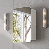 Roomart Likya Kulpsuz Tek Kapaklı Aynalı Mdflam 45 Cm Aynalı Banyo Üst Dolabı Beyaz