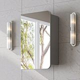 Roomart Likya Kulpsuz Tek Kapaklı Aynalı Mdflam 45 Cm Aynalı Banyo Üst Dolabı Kül Gri