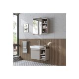 ROOMART Likya Mdflam Lavabolu Banyo Dolabı Takımı, Tek Kapaklı 72 Cm Lavabolu Banyo Alt Dolabı + Üst Dolabı