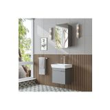 ROOMART Likya Mdflam Tek Kapaklı Lavabolu 49 Cm Banyo Dolabı + Üst Dolabı, Mini Lavabolu Banyo Dolabı Takımı