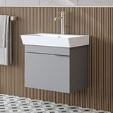 Roomart Likya Tek Kapaklı Lavabolu 59 Cm Banyo Dolabı Alt, Lavabolu Banyo Alt Dolabı Kül Gri