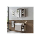 ROOMART Likya Tek Kapaklı Lavabolu 82 Cm Banyo Alt Dolabı + Üst Dolabı, Lavabolu Mdflam Banyo Dolabı Takımı