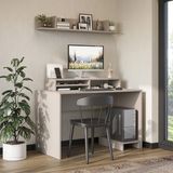 Roomart Mode Raflı Çalışma Masası , Raflı Monitör Standlı Çalışma Ofis Masası , Bilgisayar Masası - Kum Beji