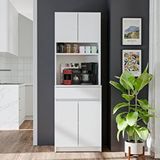 Roomart Napoli Çok Amaçlı Dolap Kiler Dolabı Kitaplık Mutfak Dolabı Beyaz
