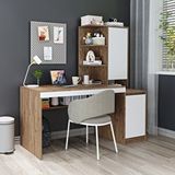 Roomart Nora Rafli Çalişma Masasi , Çalişma Ofis Masasi Sağ Dolapli, Bilgisayar Masasi Atlantik Çam Beyaz