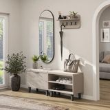 Roomart Nord Vestiyer Takımı Askılıklı, Kapaklı Bench, Kapaksız Bench, Modüler, Oval Aynalı Portmanto Takımı - Kumtaşı